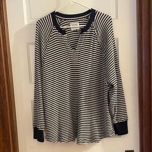 Striped Navy & White Knit Pullover